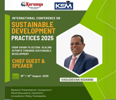 Honored to Lead the Conversation on Sustainability at Karunya’s Global Conference